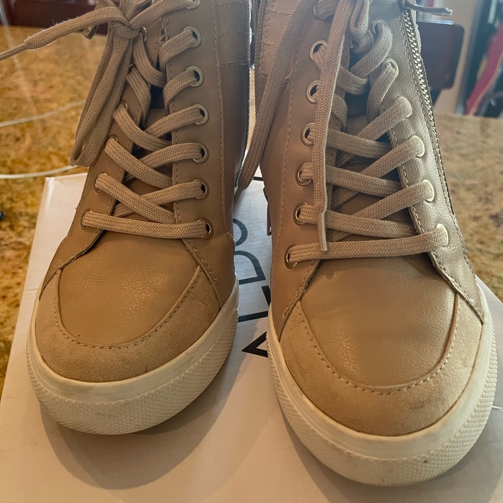 Aldo Cream High-Top Sneakers